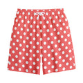 Pastel Red And White Polka Dot Print Cotton Shorts