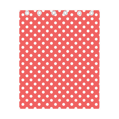 Pastel Red And White Polka Dot Print Curtain