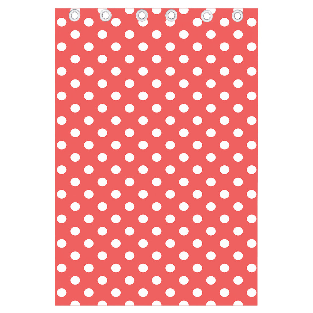 Pastel Red And White Polka Dot Print Curtain