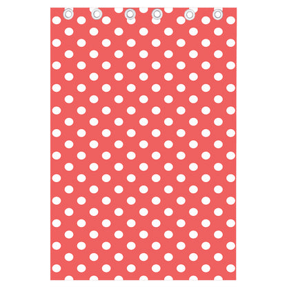 Pastel Red And White Polka Dot Print Curtain