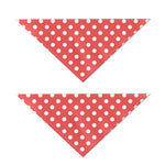 Pastel Red And White Polka Dot Print Dog Bandana