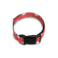 Pastel Red And White Polka Dot Print Dog Collar
