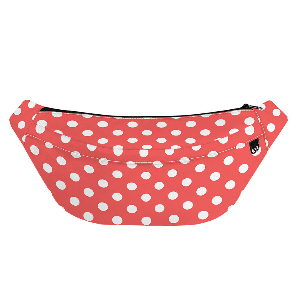 Pastel Red And White Polka Dot Print Fanny Pack