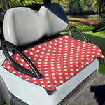 Pastel Red And White Polka Dot Print Golf Cart Seat Cover