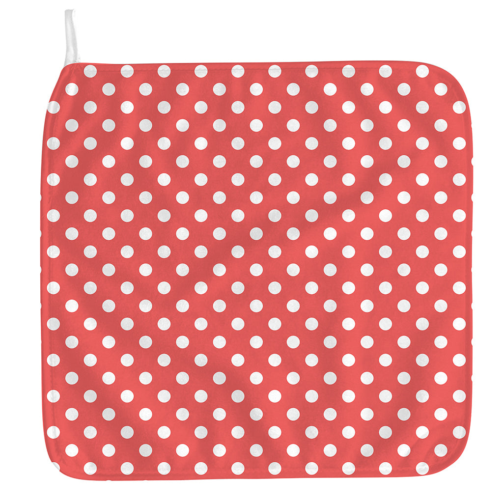 Pastel Red And White Polka Dot Print Hand Towel