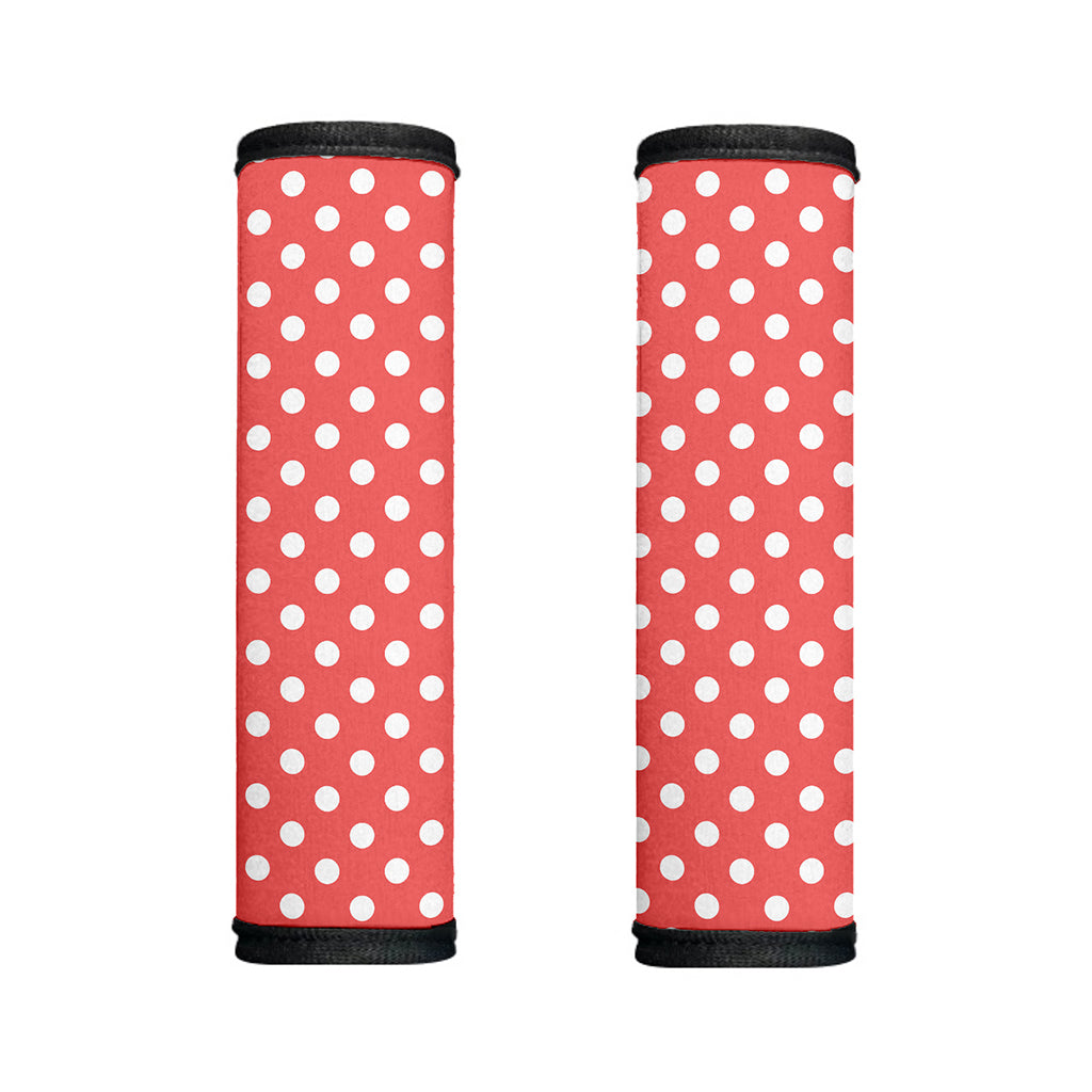 Pastel Red And White Polka Dot Print Handle Covers
