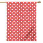 Pastel Red And White Polka Dot Print House Flag