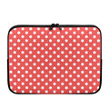 Pastel Red And White Polka Dot Print Laptop Sleeve