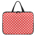 Pastel Red And White Polka Dot Print Laptop Sleeve With Handle