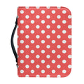 Pastel Red And White Polka Dot Print Leather Bible Cover