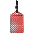 Pastel Red And White Polka Dot Print Luggage Tag