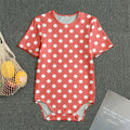 Pastel Red And White Polka Dot Print Men's Bodysuit