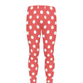 Pastel Red And White Polka Dot Print Men's Leggings