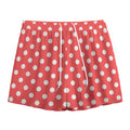 Pastel Red And White Polka Dot Print Mesh Shorts
