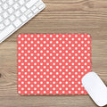 Pastel Red And White Polka Dot Print Mouse Pad