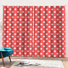 Pastel Red And White Polka Dot Print Pencil Pleat Curtains