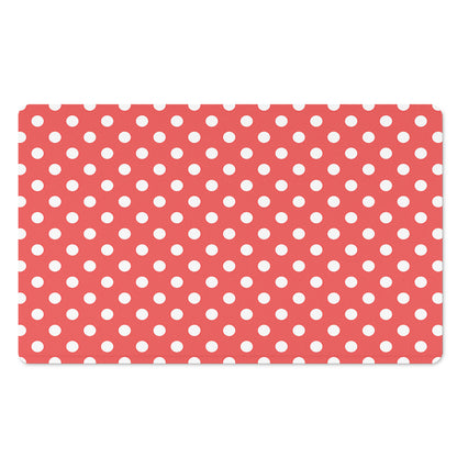 Pastel Red And White Polka Dot Print Polyester Doormat