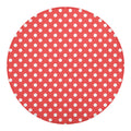Pastel Red And White Polka Dot Print Round Blanket