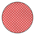 Pastel Red And White Polka Dot Print Round Floor Mat