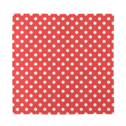 Pastel Red And White Polka Dot Print Silk Bandana