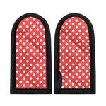 Pastel Red And White Polka Dot Print Skillet Handle Cover