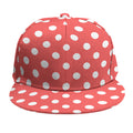 Pastel Red And White Polka Dot Print Snapback Cap