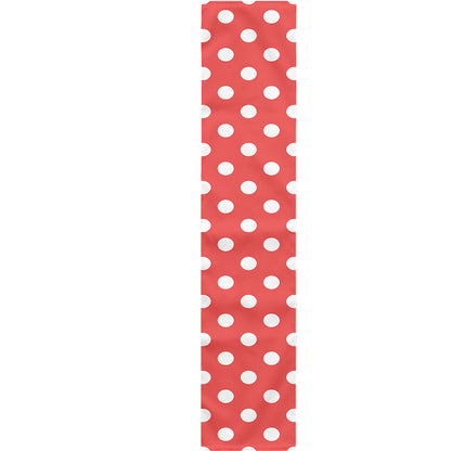 Pastel Red And White Polka Dot Print Table Runner