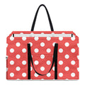 Pastel Red And White Polka Dot Print Utility Tote Bag