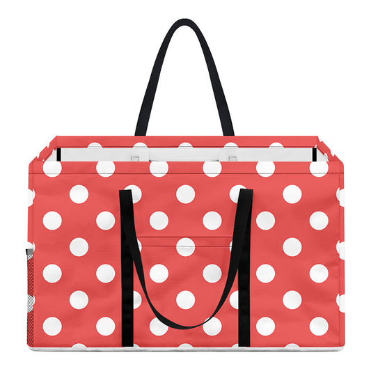 Pastel Red And White Polka Dot Print Utility Tote Bag