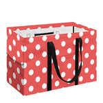 Pastel Red And White Polka Dot Print Utility Tote Bag