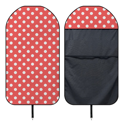 Pastel Red And White Polka Dot Print Waterproof Car Seat Cover