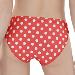 Pastel Red And White Polka Dot Print Women's Panties