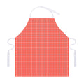 Pastel Red Tattersall Pattern Print Adjustable Apron