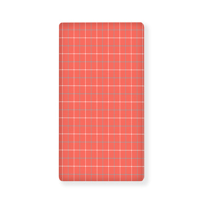 Pastel Red Tattersall Pattern Print Baby Crib Sheet