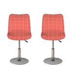 Pastel Red Tattersall Pattern Print Bar Stool Covers