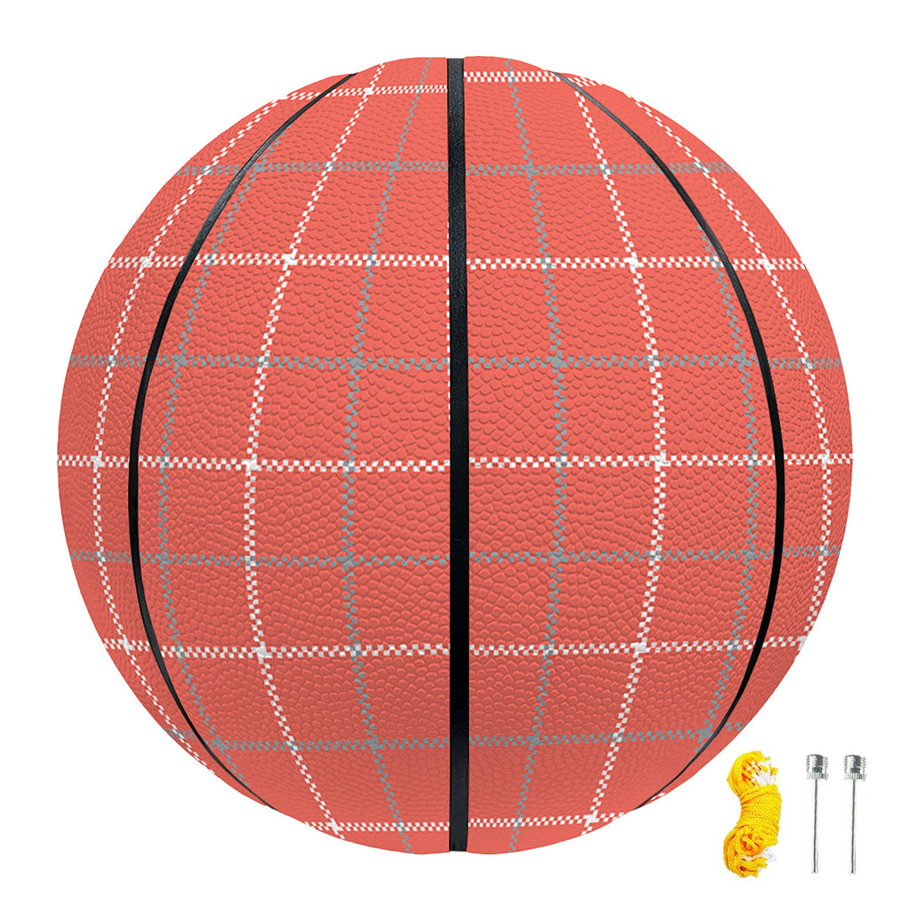 Pastel Red Tattersall Pattern Print Basketball