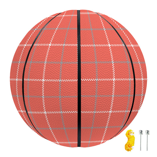 Pastel Red Tattersall Pattern Print Basketball