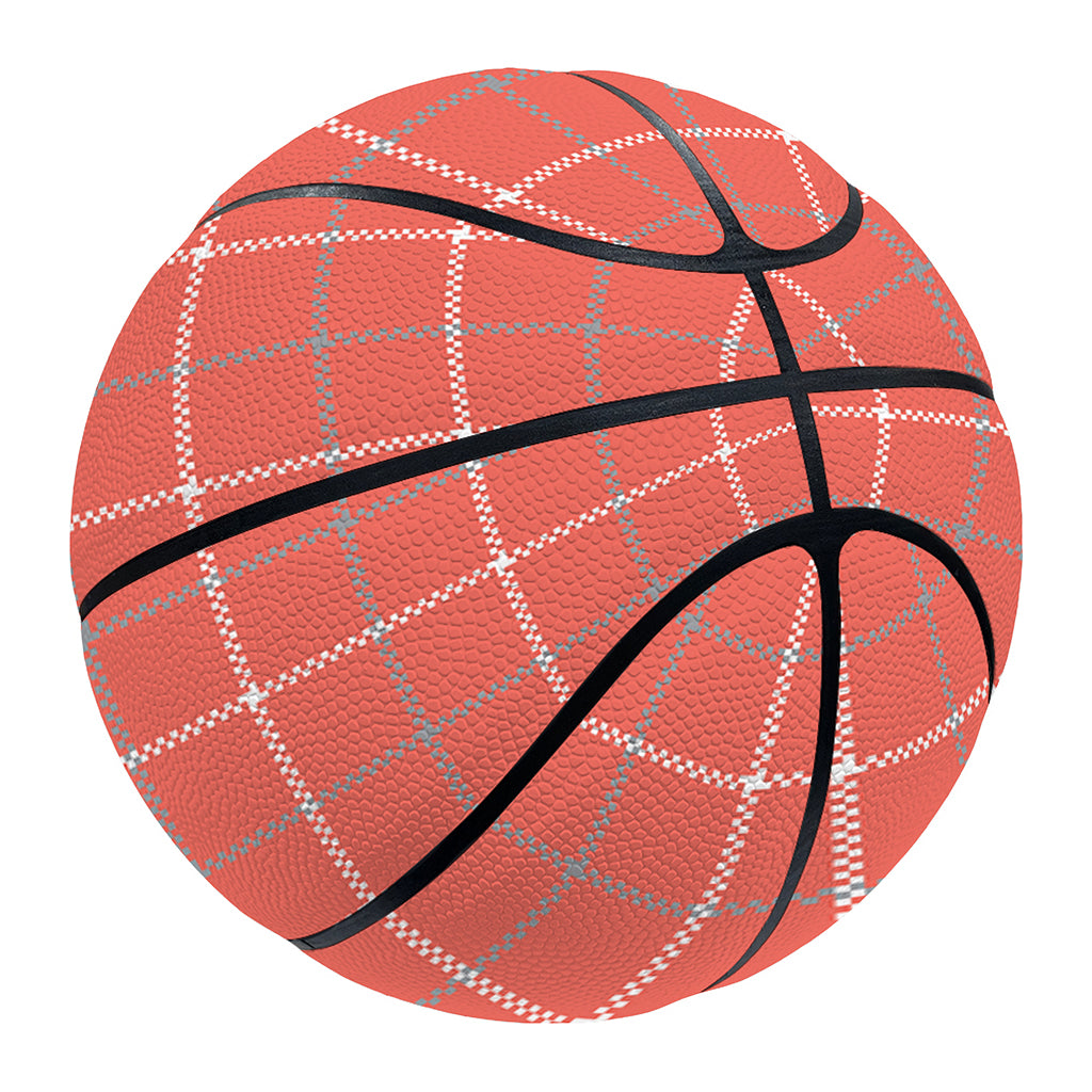 Pastel Red Tattersall Pattern Print Basketball