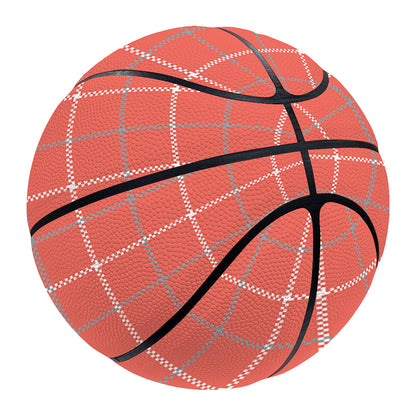 Pastel Red Tattersall Pattern Print Basketball