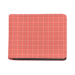 Pastel Red Tattersall Pattern Print Bifold Wallet