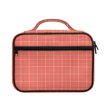 Pastel Red Tattersall Pattern Print Briefcase Bible Bag