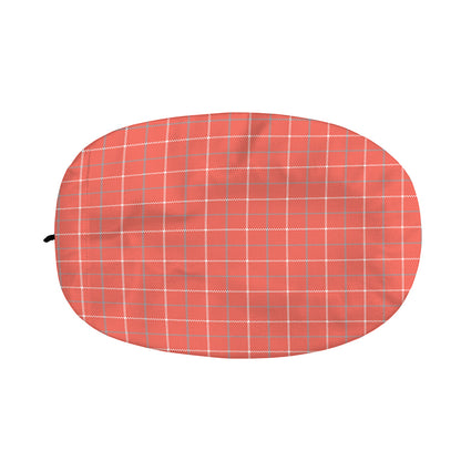 Pastel Red Tattersall Pattern Print Car Side Mirror Covers