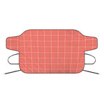Pastel Red Tattersall Pattern Print Car Windshield Snow Cover