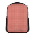 Pastel Red Tattersall Pattern Print Casual Backpack