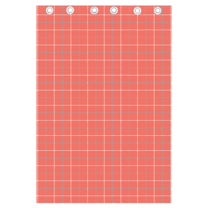 Pastel Red Tattersall Pattern Print Curtain