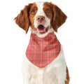 Pastel Red Tattersall Pattern Print Dog Bandana
