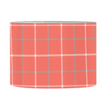 Pastel Red Tattersall Pattern Print Drum Lamp Shade