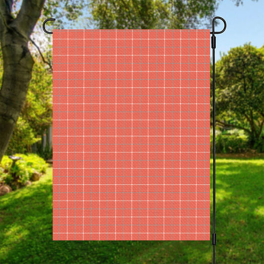 Pastel Red Tattersall Pattern Print Garden Flag