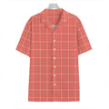 Pastel Red Tattersall Pattern Print Hawaiian Shirt