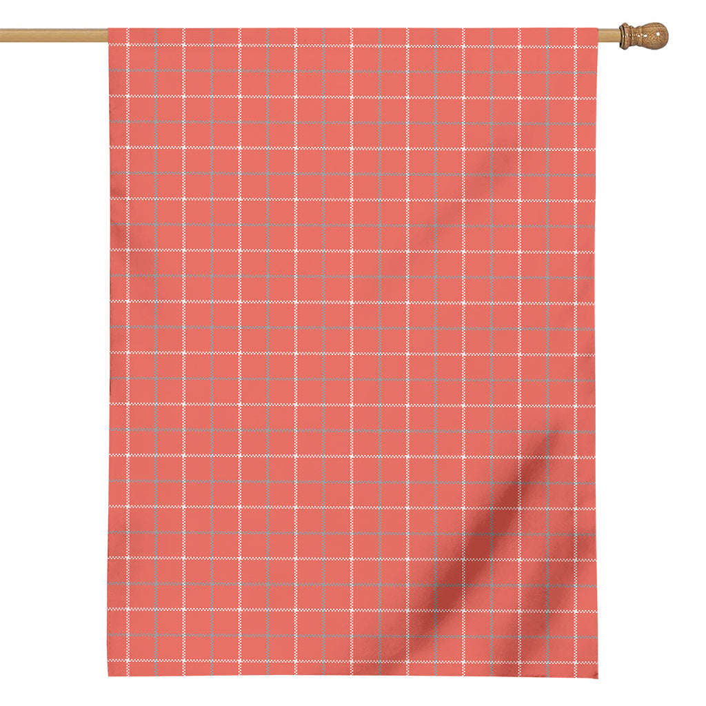 Pastel Red Tattersall Pattern Print House Flag